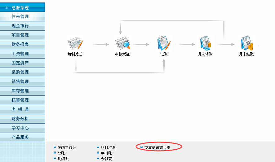 T3在我的工作台显示反记账菜单